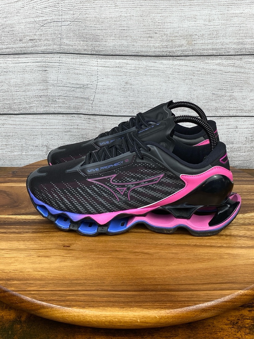 Mizuno Wave Prophecy 12 Black Oyster Running Shoe Women’s Sneaker Size 8.5